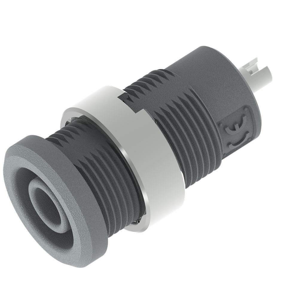 Electro PJP Grey Female Banana Socket, 4 mm Connector, Solder Termination, 25A, 1kV, Nickel Plating