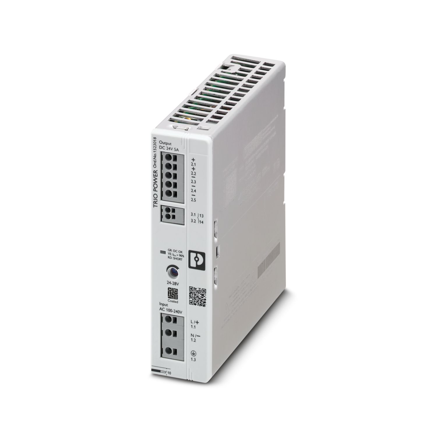Phoenix Contact TRIO DIN Rail Power Supply ac, dc Input, 24V dc dc Output, 5A Output, 120W