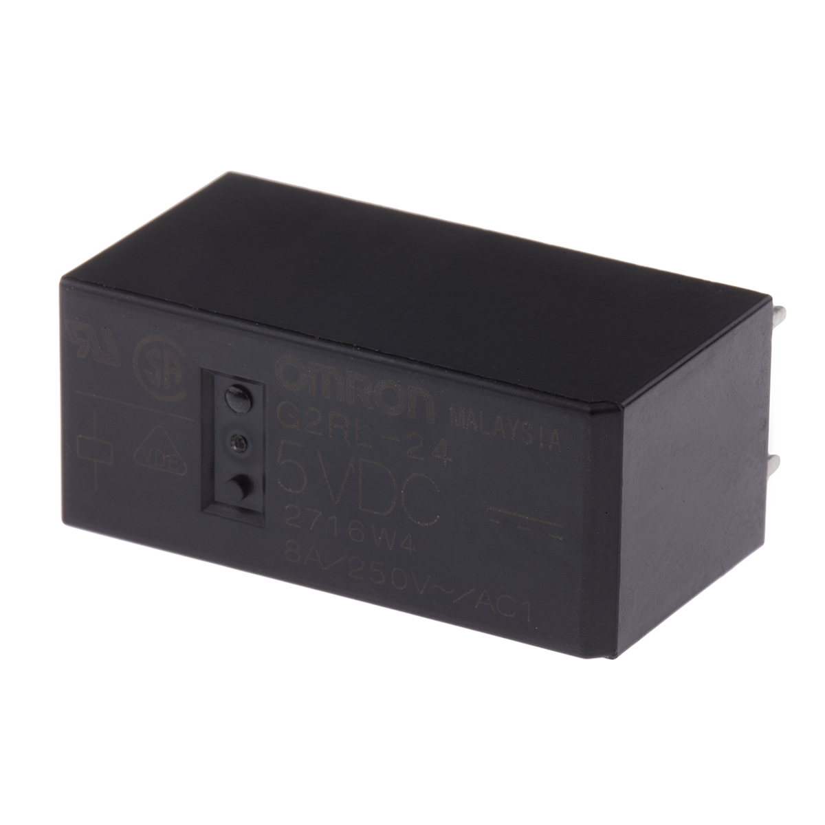 Omron PCB Mount Power Relay, 5V dc Coil, 5A Switching Current, DPDT