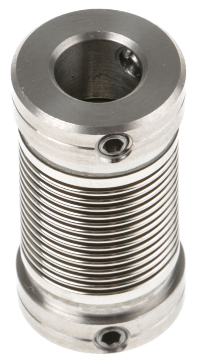 Huco Bellows Coupling, 12mm Outside Diameter, 6mm Bore, 23mm Length Coupler