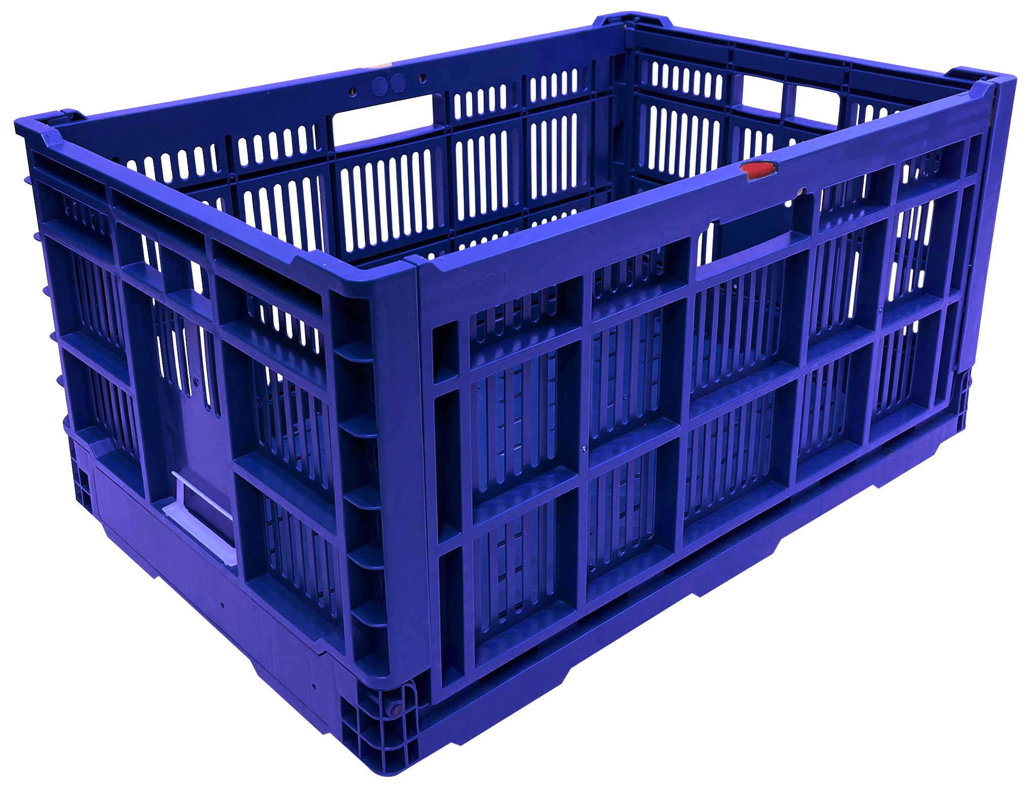 Viso 60L Blue Polypropylene Folding Crate, 300mm x 400mm x 600mm