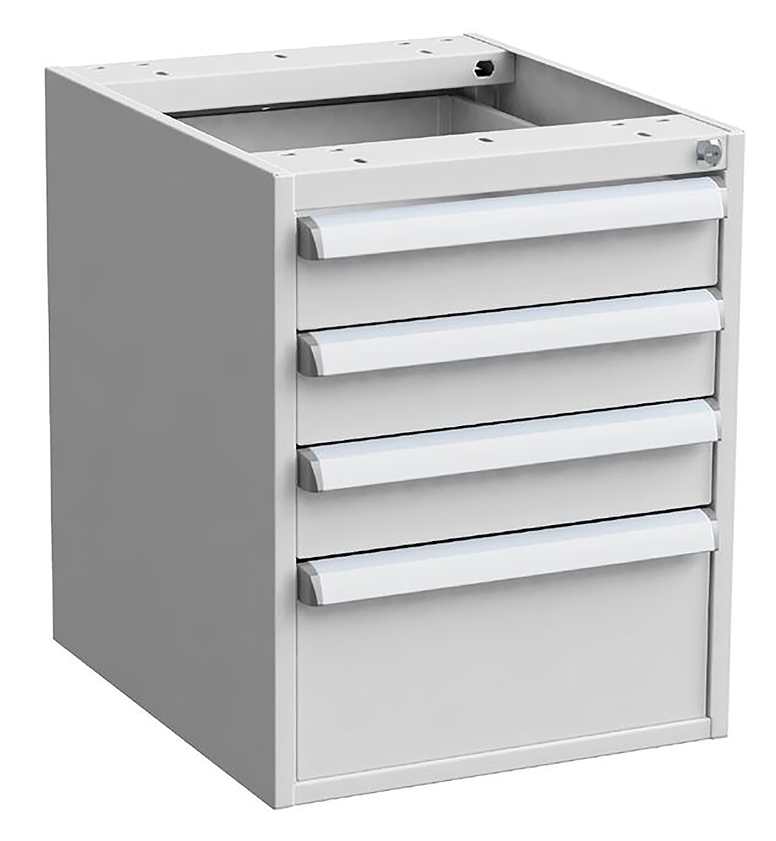 Treston 1, 3 Drawer Unit, Steel, 500mm x 450mm x 520mm, Grey