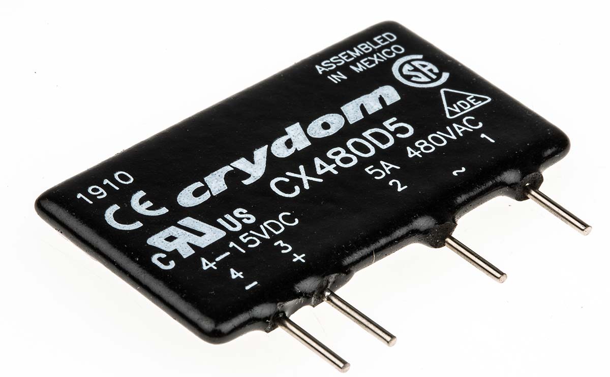 Sensata Crydom CX Series Series Solid State Relay, 5 A Load, PCB Mount, 660 V ac Load, 15 V Control