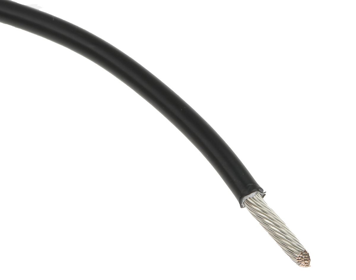 TE Connectivity Black 2.5 mm² Harsh Environment Wire, 0.29 mm, 100m, Polymer Insulation, 100G0111-2.50-0