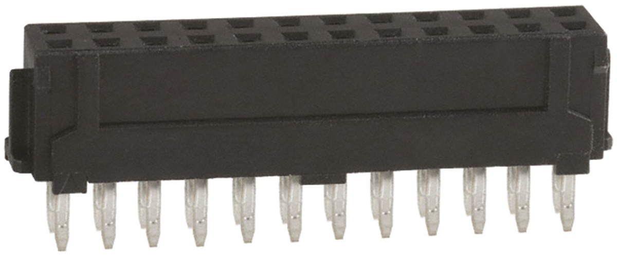 Hirose DF11 Series Straight Through Hole Mount PCB Socket, 24-Contact, 2-Row, 2.0mm Pitch, Solder Termination