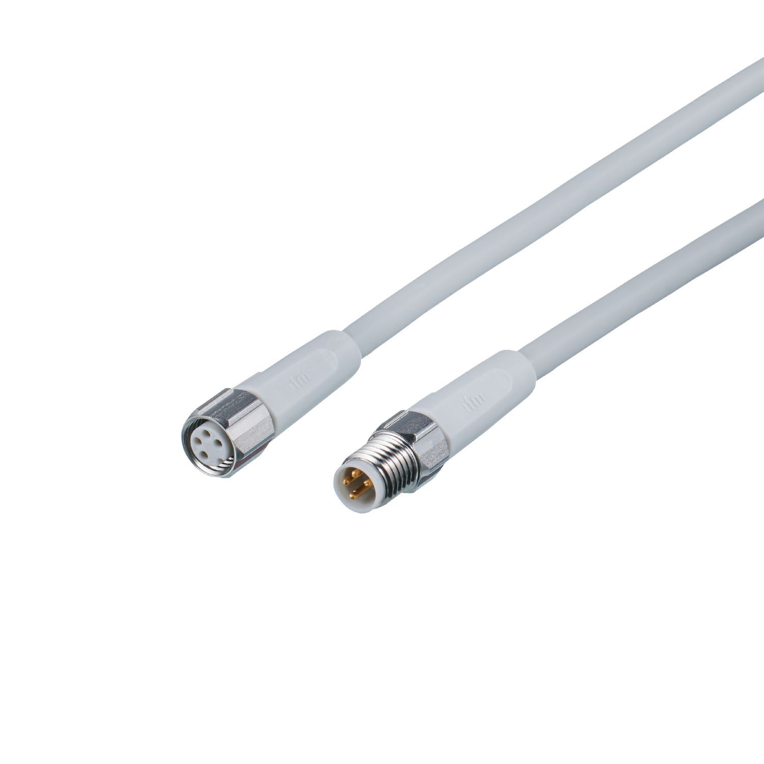 ifm electronic Male 4 way M8 to Female 4 way M8 Communication Cable, 2 m