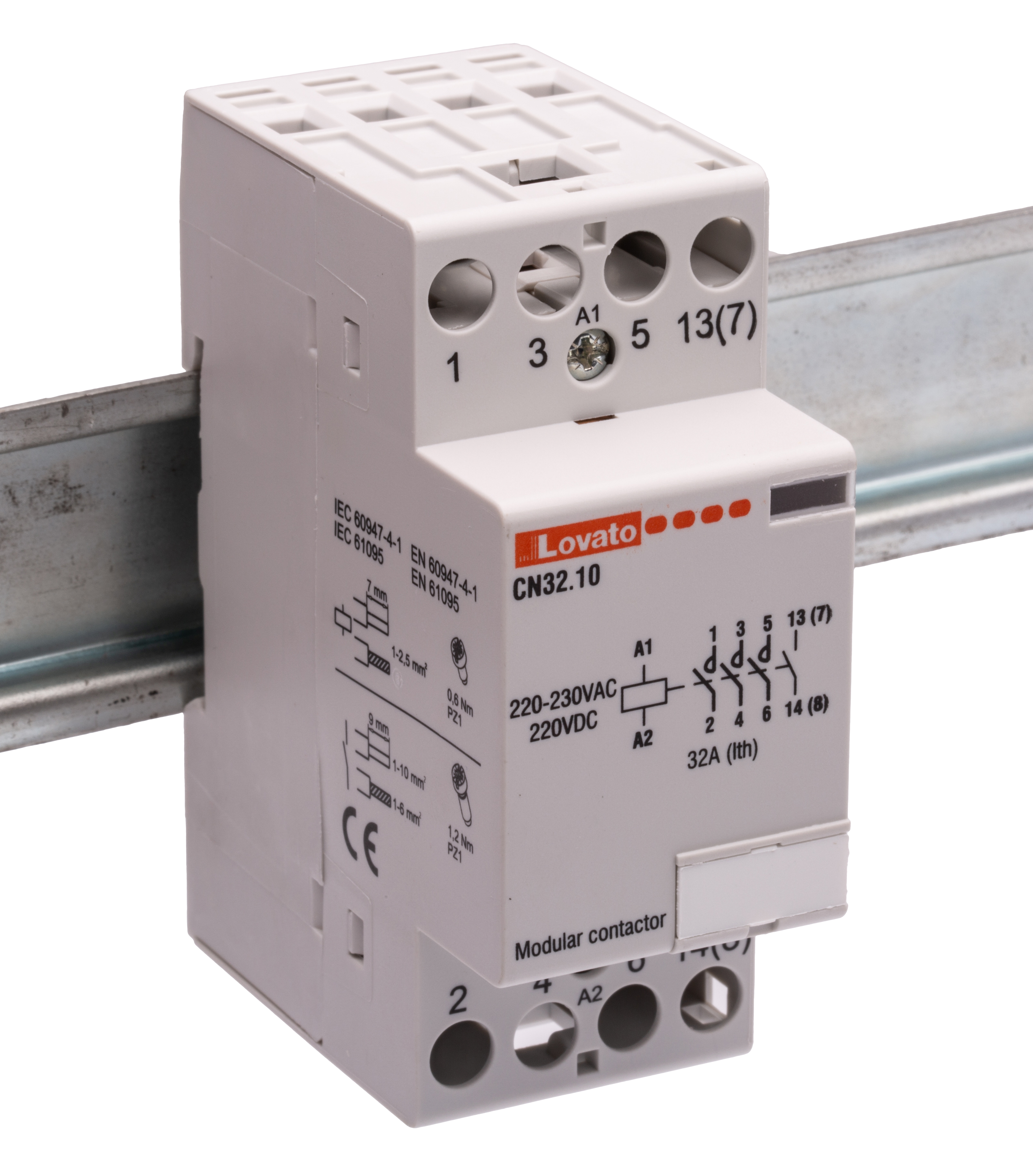 Lovato CN Contactor, 220 → 230 V ac Coil, 4-Pole, 32 A, 4NO, 110 V ac