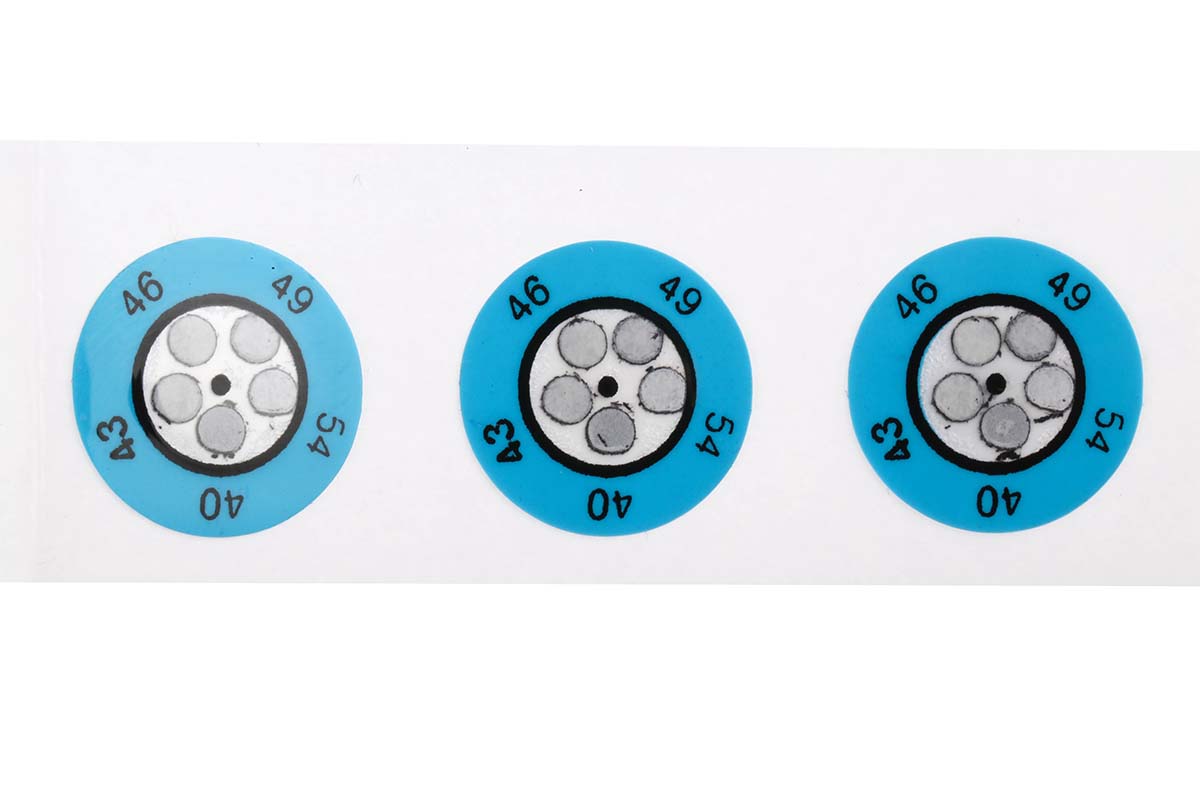 RS PRO Non-Reversible Temperature Sensitive Label, 40°C to 54°C, 5 Levels