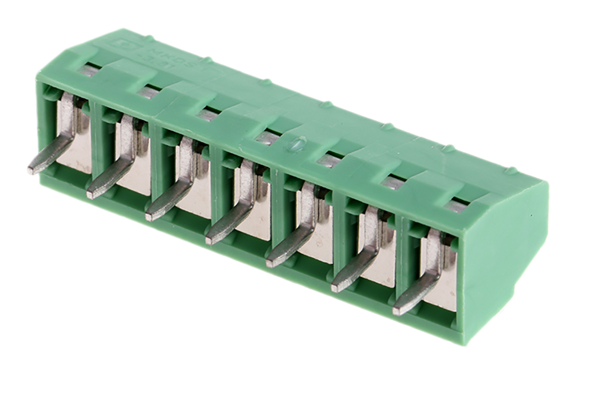Phoenix Contact MKDS 1/7-3.81 Series PCB Terminal Block, 7-Contact, 3.81mm Pitch, Through Hole Mount, 1-Row, Screw