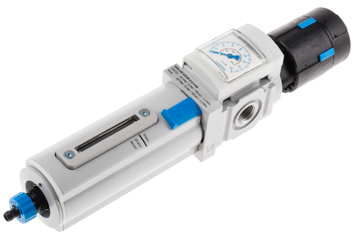 Festo MS4-LFR Metal Filter Regulator, 40μm, G 1/4, Automatic, 12 bar, 535722