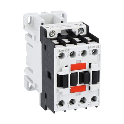 Lovato BF BF09 Contactor, 24 V dc Coil, 3-Pole, 9 A, 4.8 kW, 1NC, 440 V