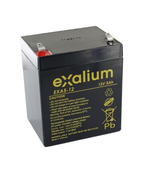 Exalium 12V F1 Lead Acid Battery, 5Ah