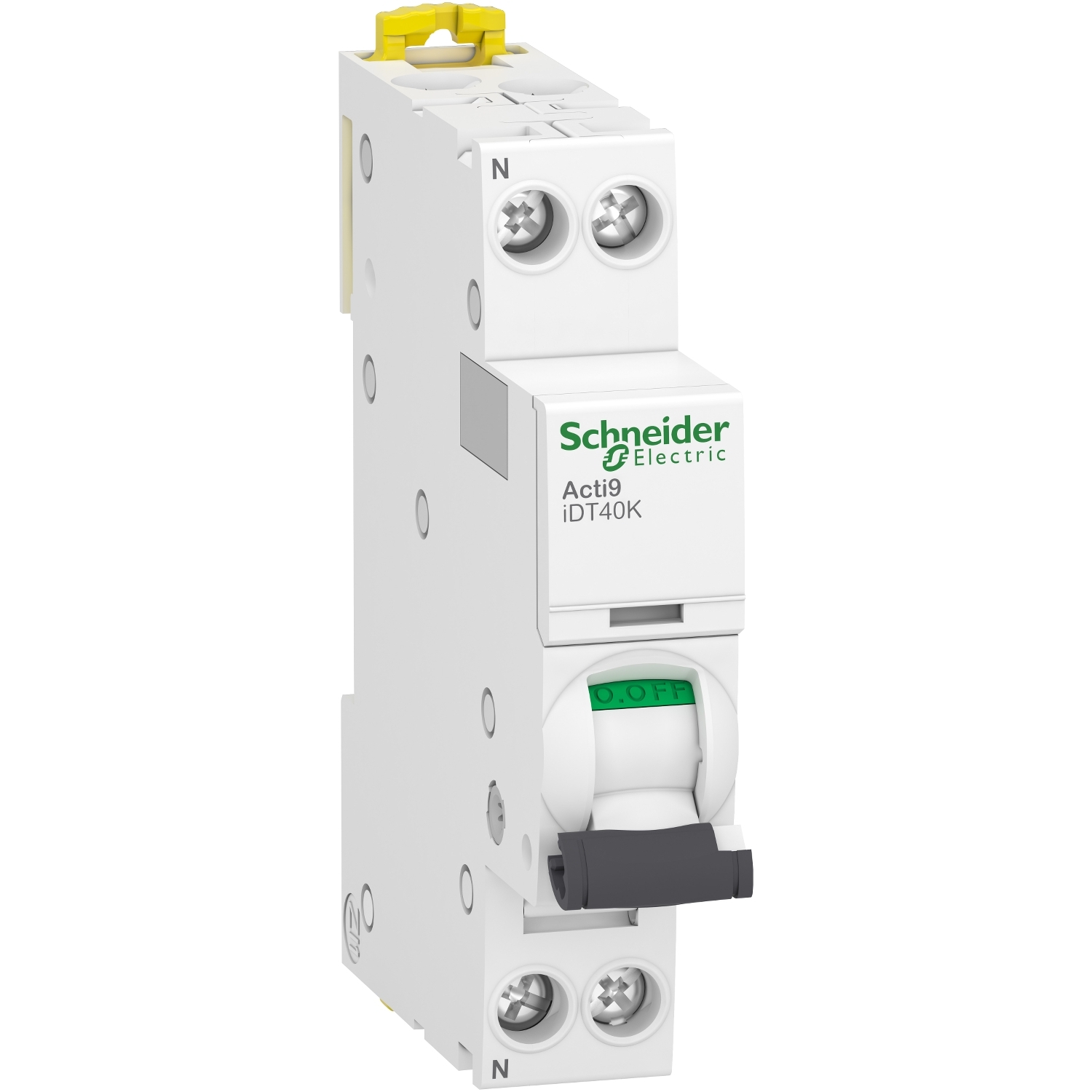 Schneider Electric Acti 9 Acti9 iDT40K MCB, 1+N, 2A Curve C, 230V AC, 4.5 kA Breaking Capacity