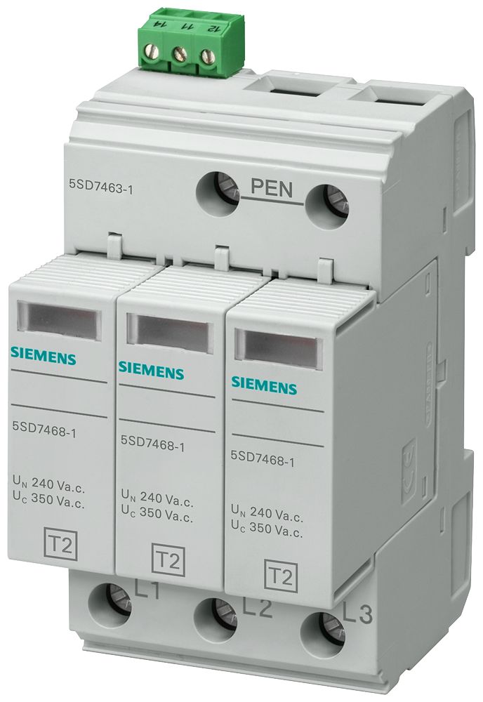 Siemens 1 Phase Surge Protector, 25kA, DIN Rail Mount
