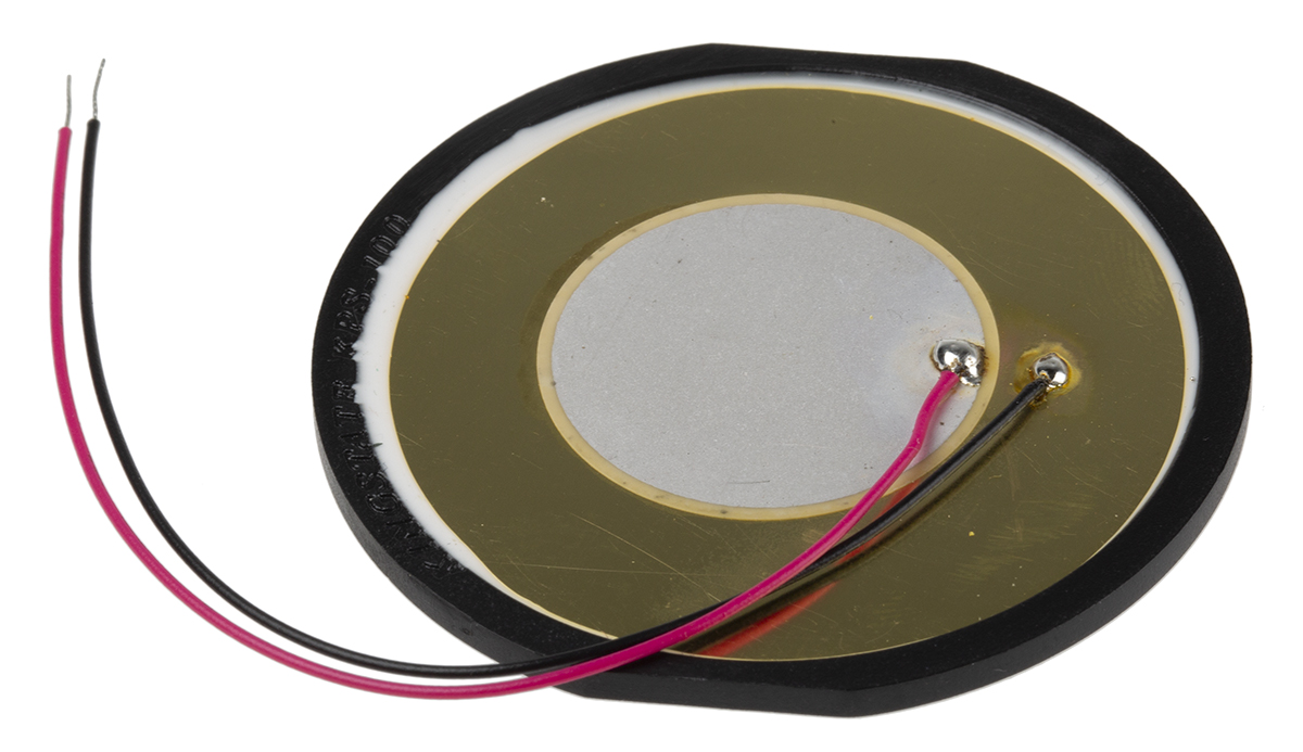 RS PRO SMD Sounder External Piezo Buzzer, 50 (Dia.) x 2.2mm, 30V ac Max