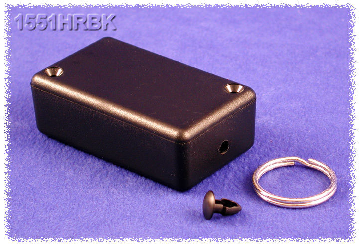 Hammond 1551 Series Black ABS Enclosure, IP54, Black Lid, 60 x 35 x 20mm