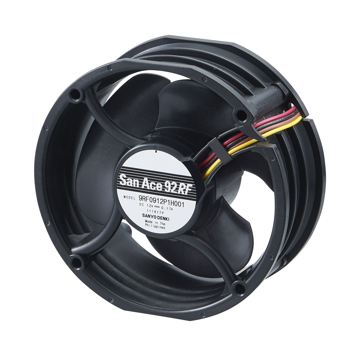 Sanyo Denki 9RF Series Axial Fan, 24 V dc, DC Operation, 1.2m³/min, 2.2W, 90mA Max, 92 x 92 x 38mm