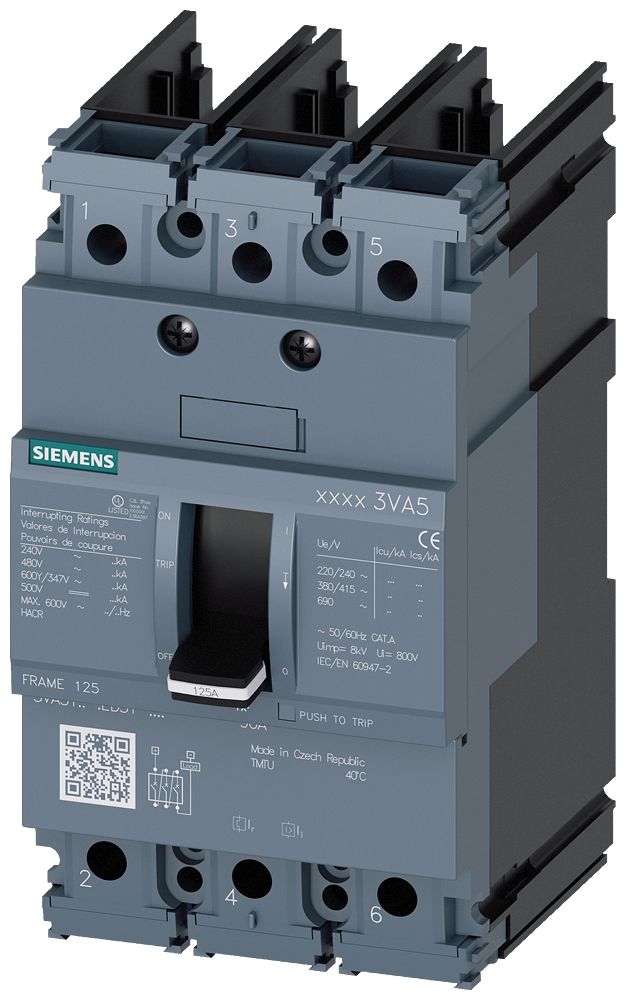 Siemens SENTRON 3VA5 MCB, 3P, 600A