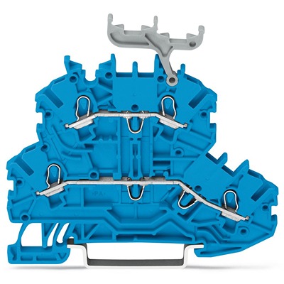 WAGO 2000-2234 TOPJOB S Series Blue, 1mm², 2-Level, Push-In Cage Clamp Termination, ATEX, EAC Ex, IECEx