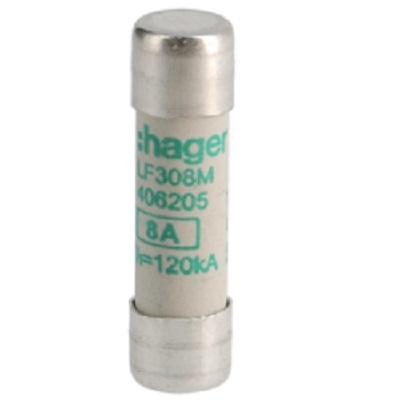 Hager 8A Cartridge Fuse, 10 x 38mm