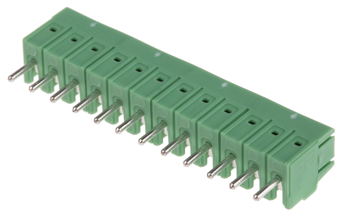 Phoenix Contact PT 1.5/12-3.5-H Series PCB Terminal Block, 3.5mm Pitch, Through Hole Mount, 1-Row, Screw Termination