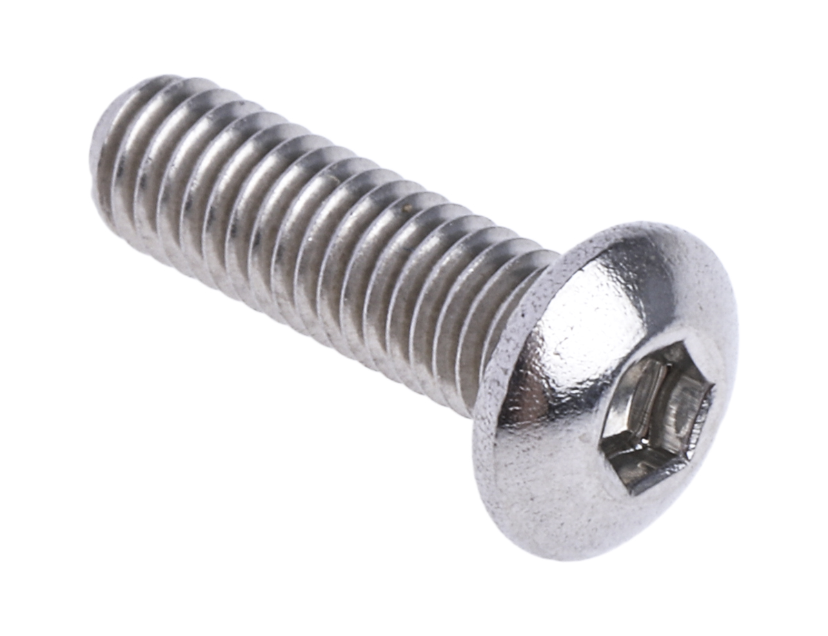 RS PRO Stainless Steel Hex Socket Button Screw, ISO 7380, M3 x 10mm