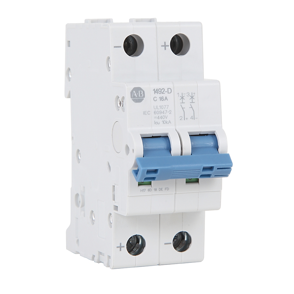 Allen Bradley 1492-D2 1492-D MCB, 2P, 10A Curve C, 10 kA Breaking Capacity