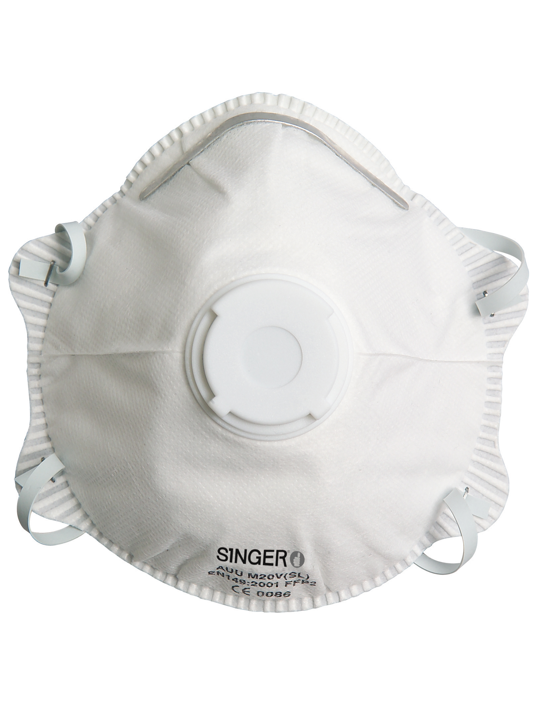 SINGER SAFETY AUUM Series Disposable Respirator for General Purpose Protection, FFP2 NR D, Valved 10Each per Package