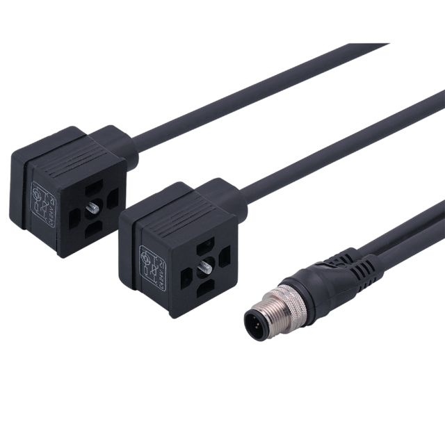 ifm electronic Male 1 way M12 to Female 2 way Valve Connector Actuator/Sensor Cable, 1 m