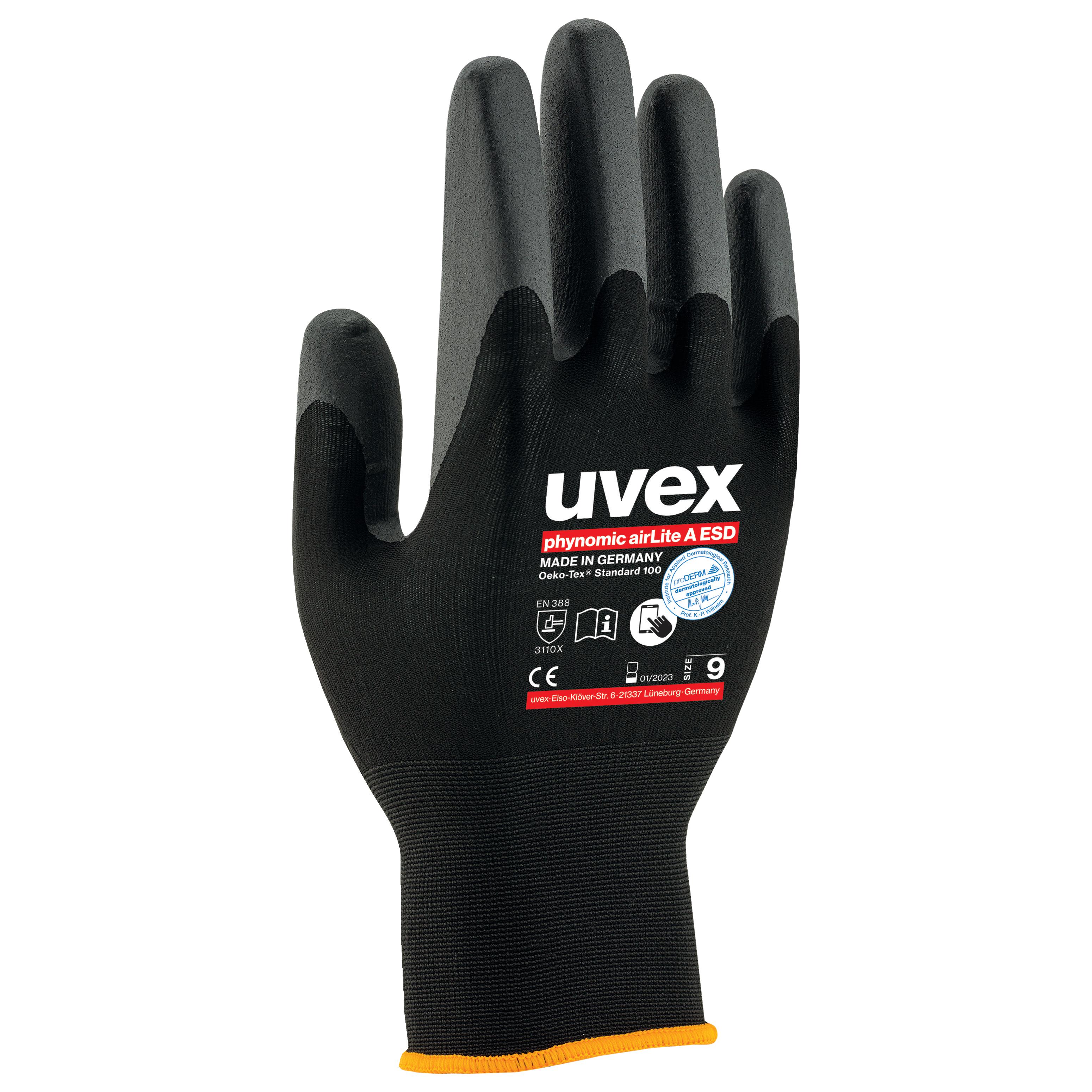 uvex Polyamide, Elastane, 1 Gloves Anti-Static Gloves, Size 7