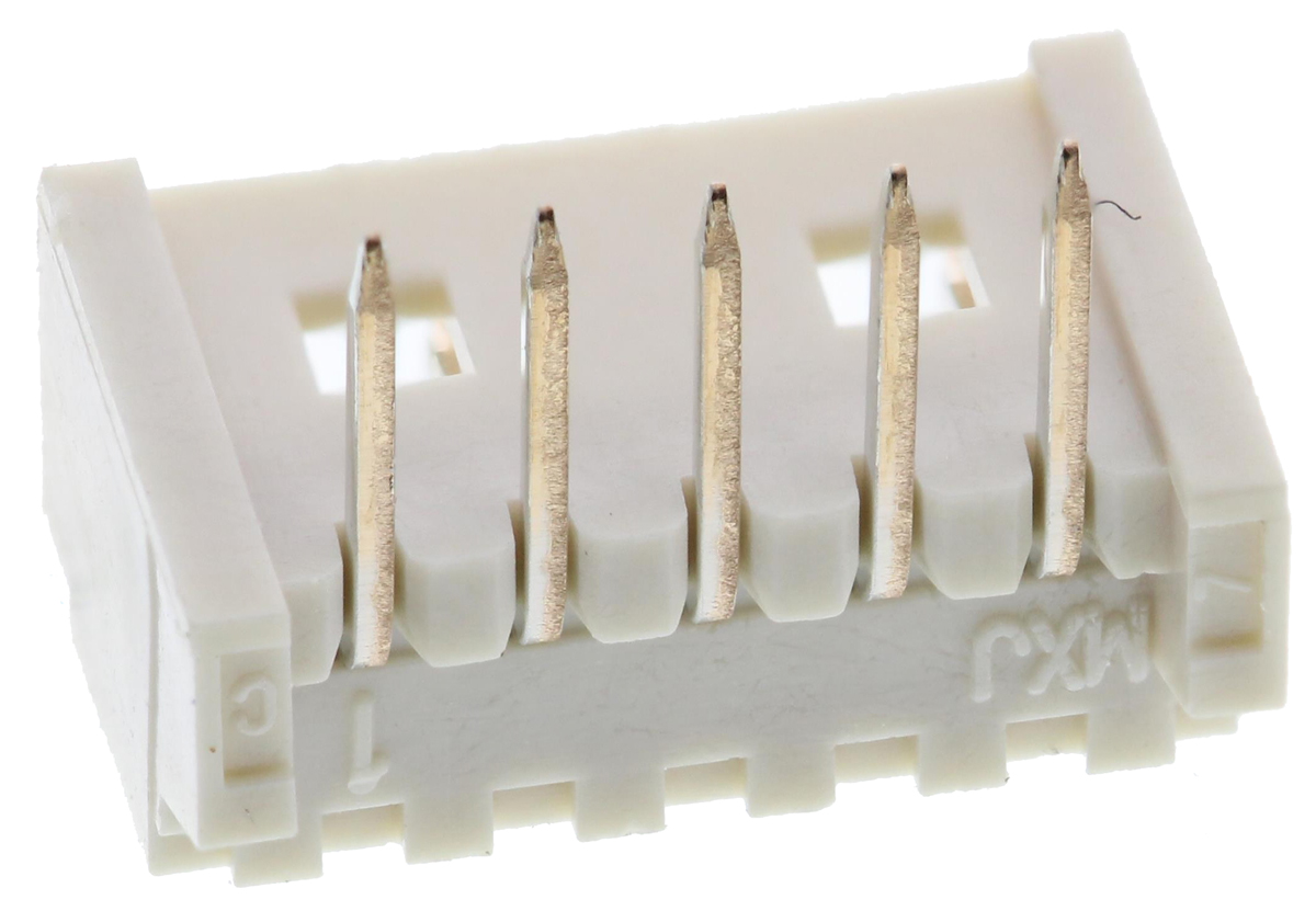 Molex PicoBlade Series Right Angle Through Hole PCB Header, 5 Contact(s), 1.25 mm Pitch, 1 Row, Shrouded