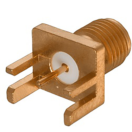 Cinch SMA Series, Jack Edge Mount SMA Connector, 50Ω, Solder Termination, Straight Body