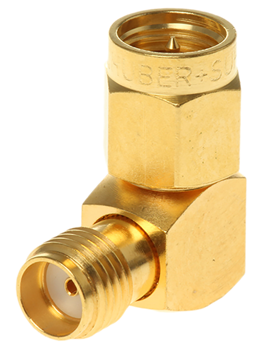 Huber+Suhner Right Angle 50Ω RF Adapter SMA Plug to SMA Socket 18GHz