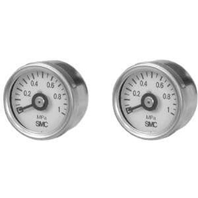 SMC R 1/8 Analogue Pressure Gauge 0.1mPa Panel 30mm Outside Diameter