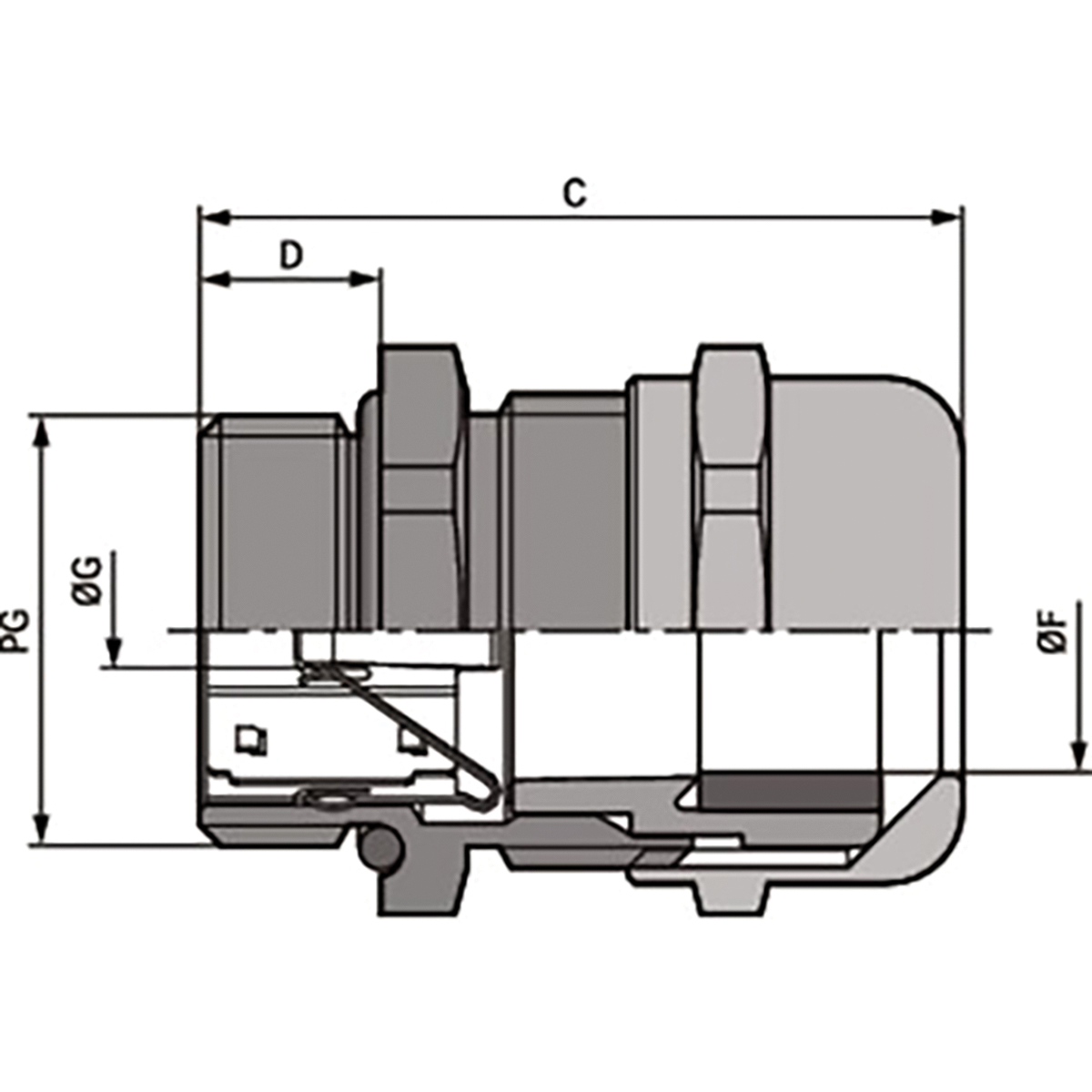 Lapp SKINTOP Series Metallic Nickel Plated Brass Cable Gland, PG36 Thread, 19mm min., 32mm max., IP68