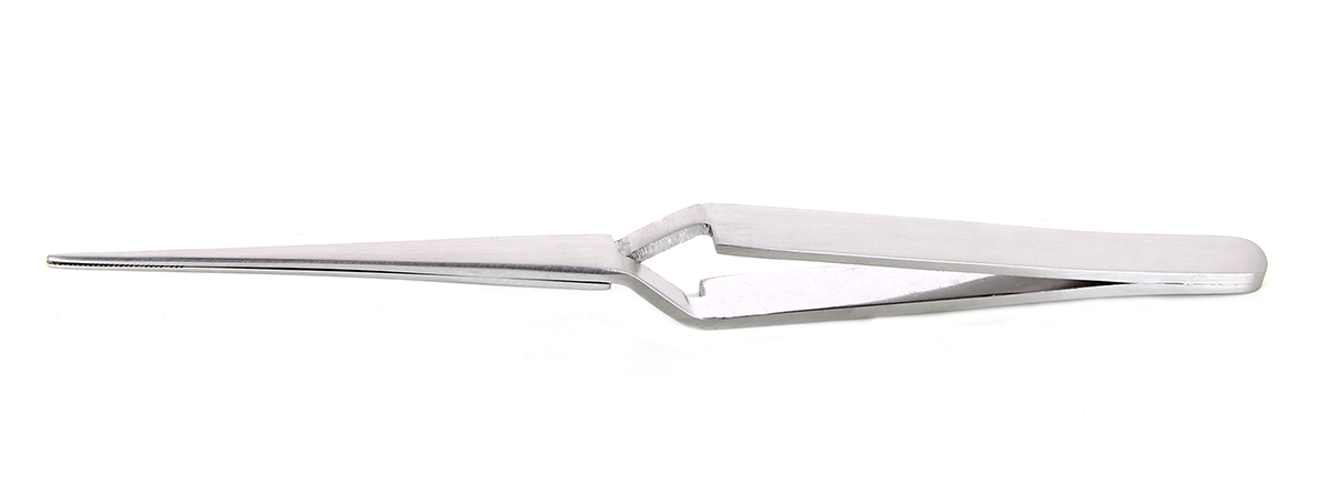 RS PRO 165 mm, Stainless Steel, Blunt; Round; Serrated, Tweezers