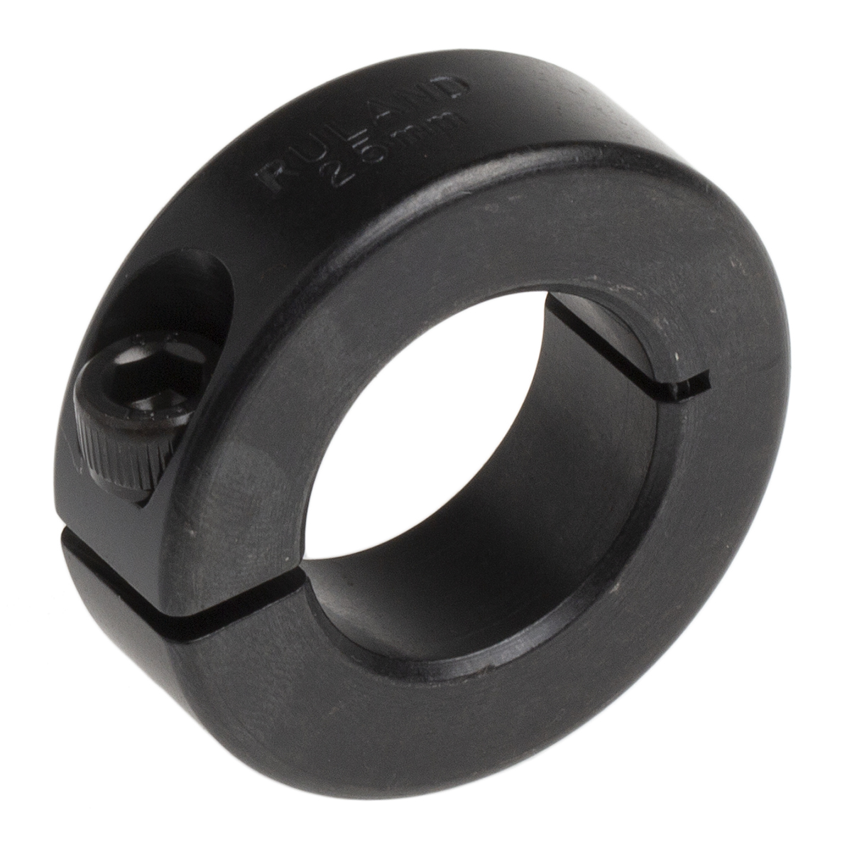 Ruland Shaft Collar, One Piece, Clamp Screw, Bore 25mm, OD 45mm, W 15mm, Carbon Steel