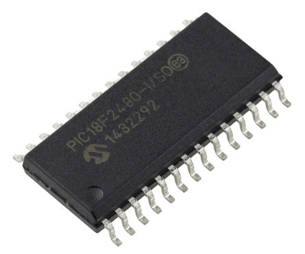 Microchip, 8 bit PIC, PIC18F2480 Microcontroller, 40 MHz, 16kB FLASH, 28-Pin SOIC