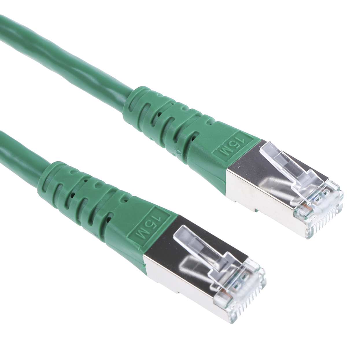 Roline, 15m Cat6, Green RJ45 to Male RJ45 Male, S/FTP Shielded, Terminated PVC Sheath