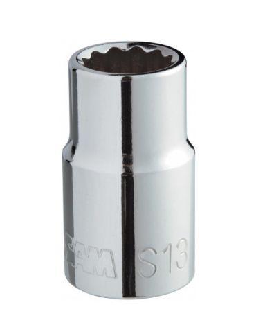 SAM 1/2 in Drive 17mm Standard Socket, 12 point, 38 mm Overall Length
