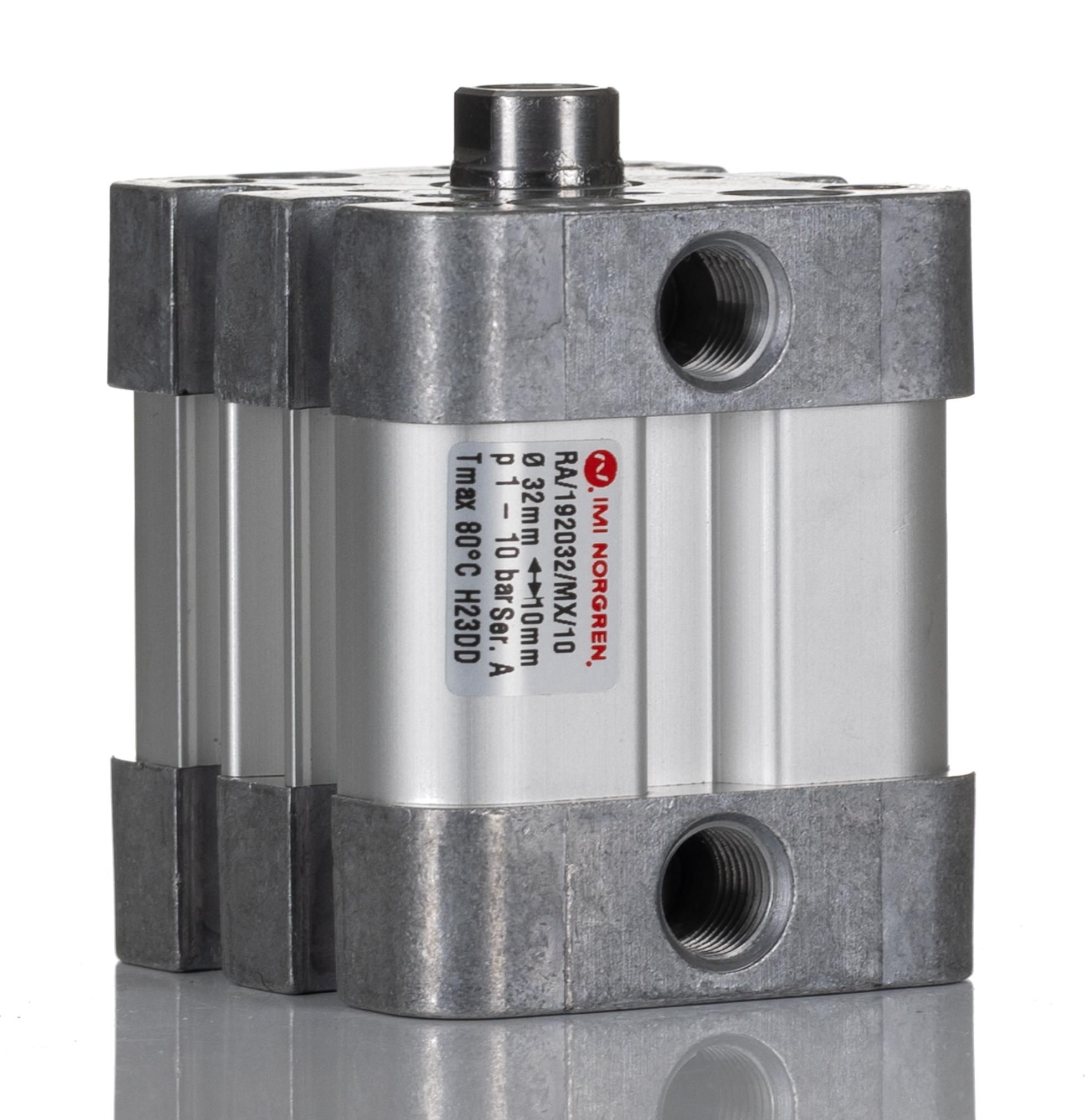 Norgren Pneumatic Compact Cylinder - RA/192032/MX/10 32 mm Bore, 10 mm ISO Compact Series, Double Acting Acting