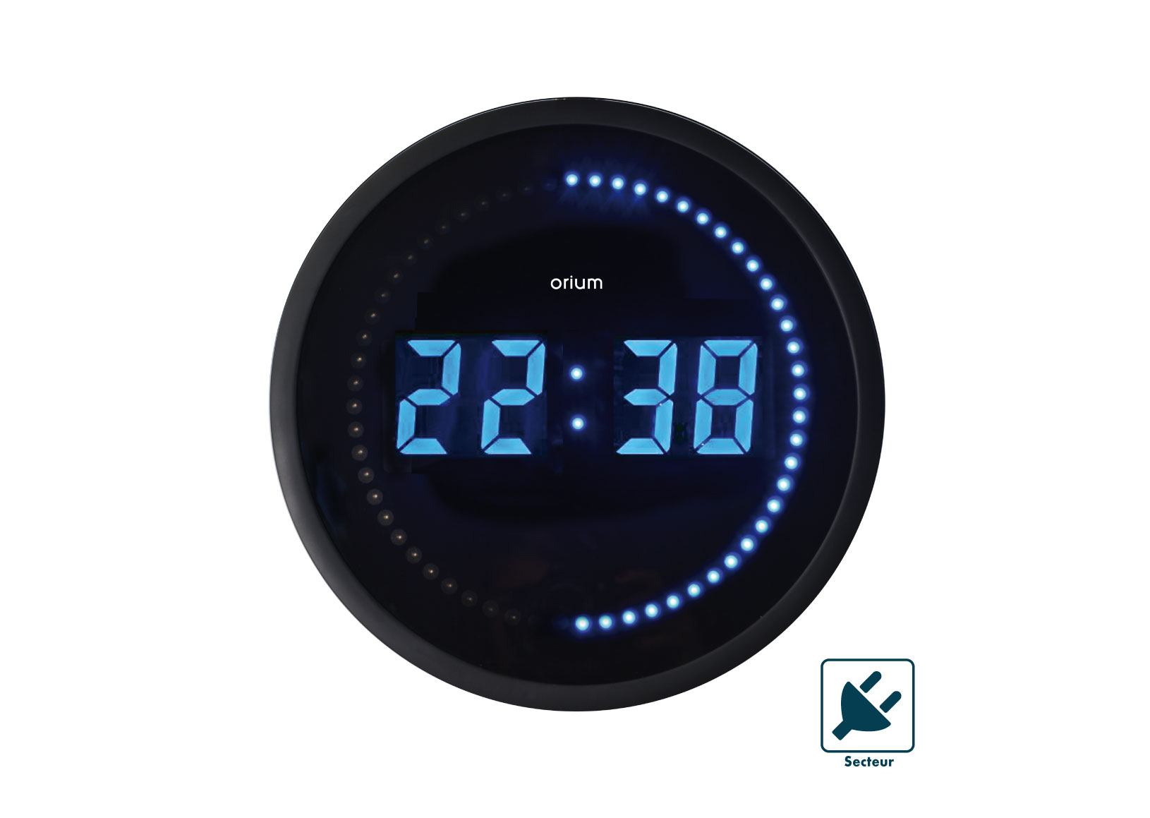 Orium Black Wall Clock, 30cm Diameter