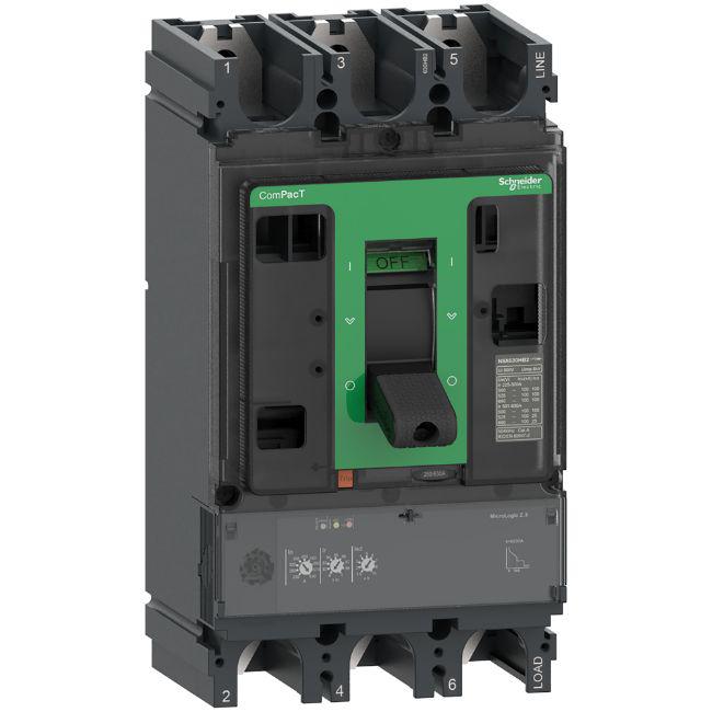 Schneider Electric, ComPacT MCCB 3P 400A, Breaking Capacity 85 kA, Fixed Mount