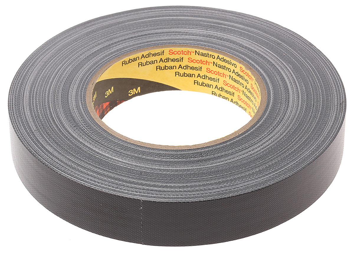 3M Scotch 389 Duct Tape, 50m x 25mm, Black, PE Coated Finish
