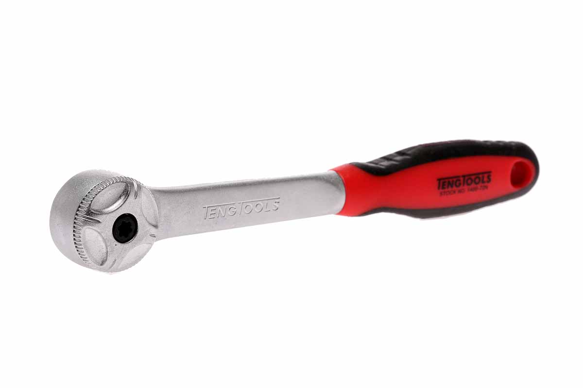 Teng Tools 1/4 in Square Ratchet with Ratchet Handle, 26 mm Overall