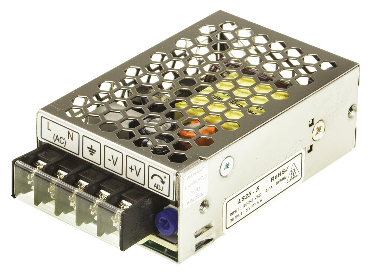 TDK-Lambda Switching Power Supply, LS25-5, 5V dc, 5A, 25W, 1 Output, 125 → 373 V dc, 88 → 264 V ac Input