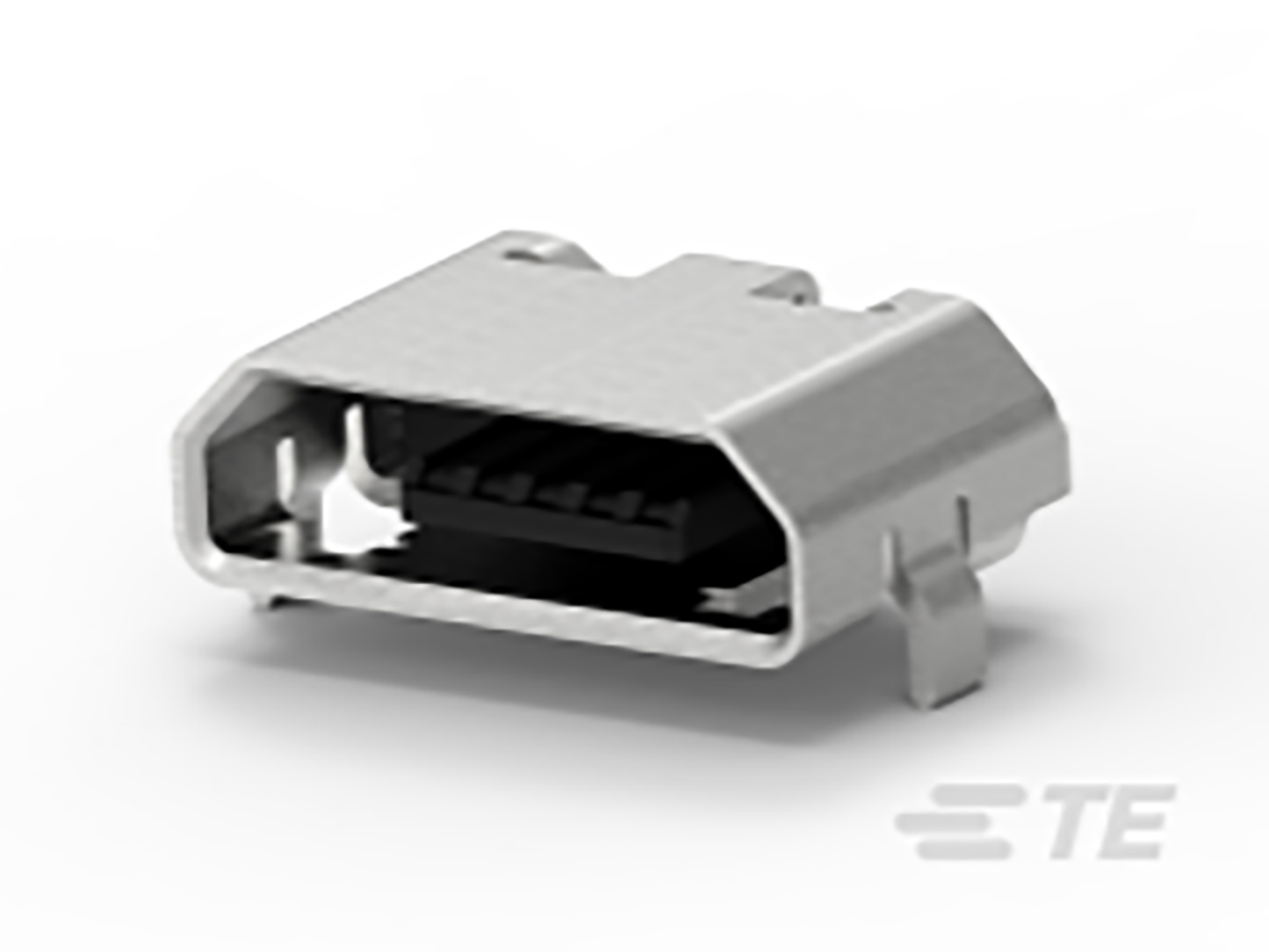 TE Connectivity Right Angle, SMT, Socket Type Micro 2.0 USB Connector