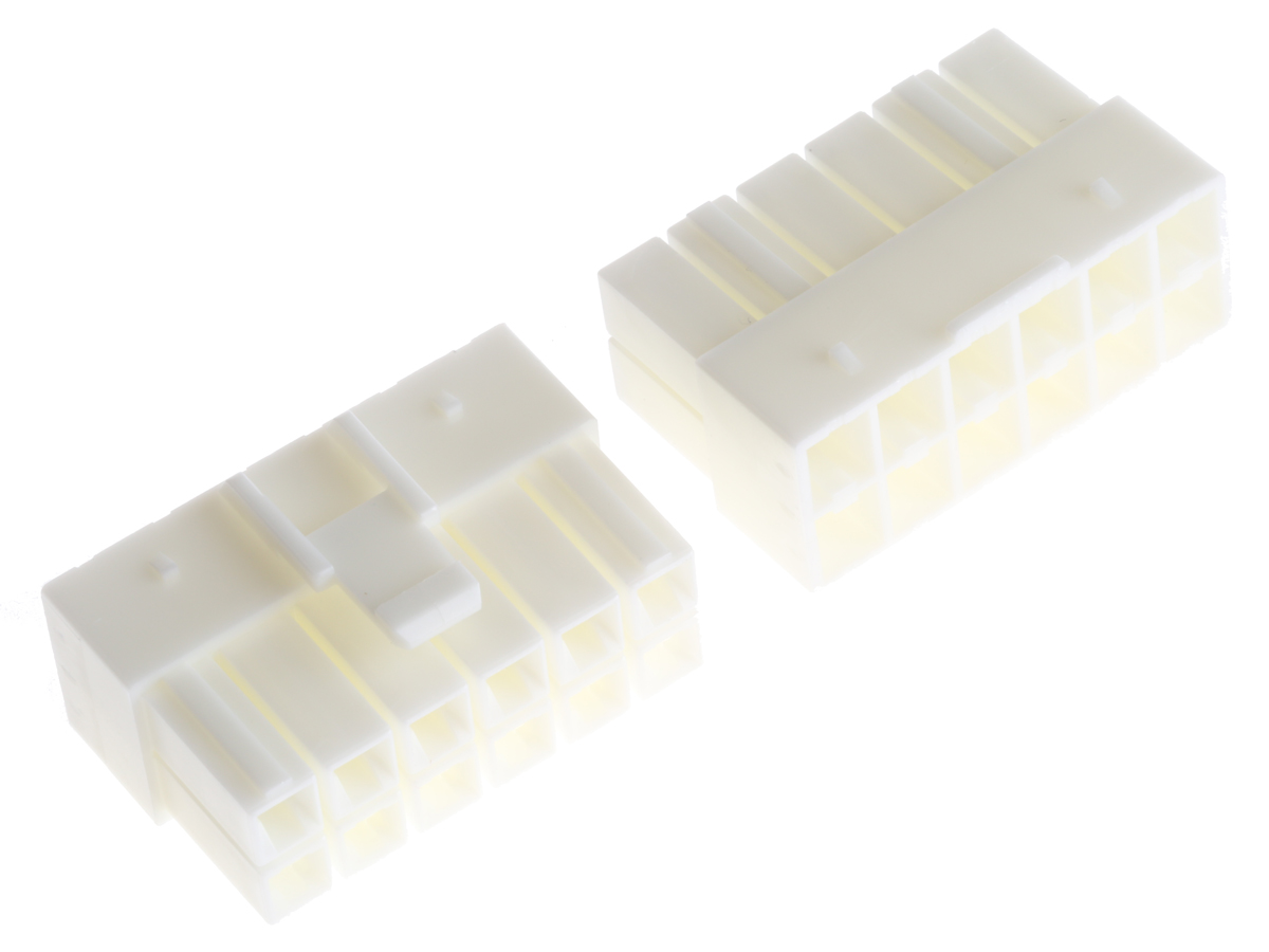JST, VL Male Connector Housing, 6.2mm Pitch, 12 Way, 2 Row