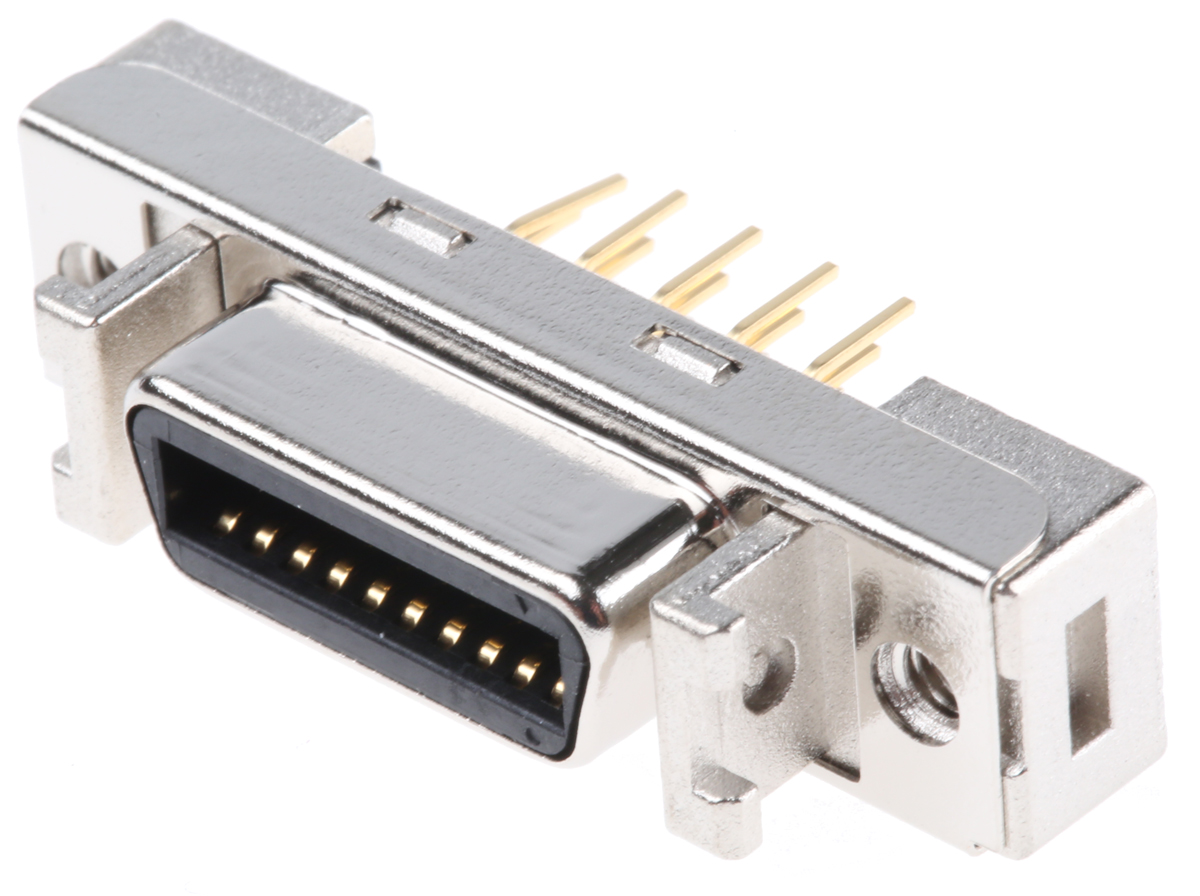 3M Female 20 Pin Straight Through Hole SCSI Connector 2.54mm Pitch, Solder