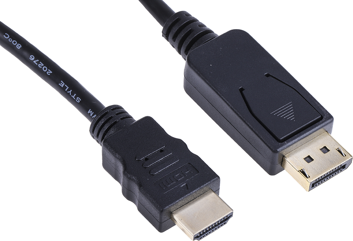 RS PRO Male DisplayPort to Male HDMI, PVC  Cable, 1080p, 5m